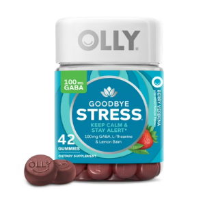 OLLY Goodbye Stress Gummy, GABA, L-Theanine, Lemon Balm, Chamomile, Berry, 42 Ct